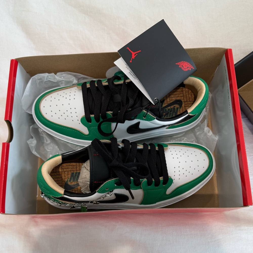 Air Jordan 1 Elevate Low Green and White Sneakers